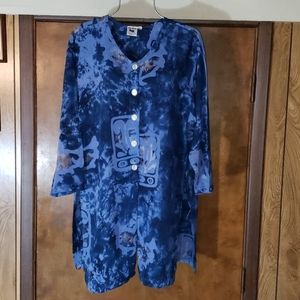 ~ Las Manos Women's Long Blouse Size Medium